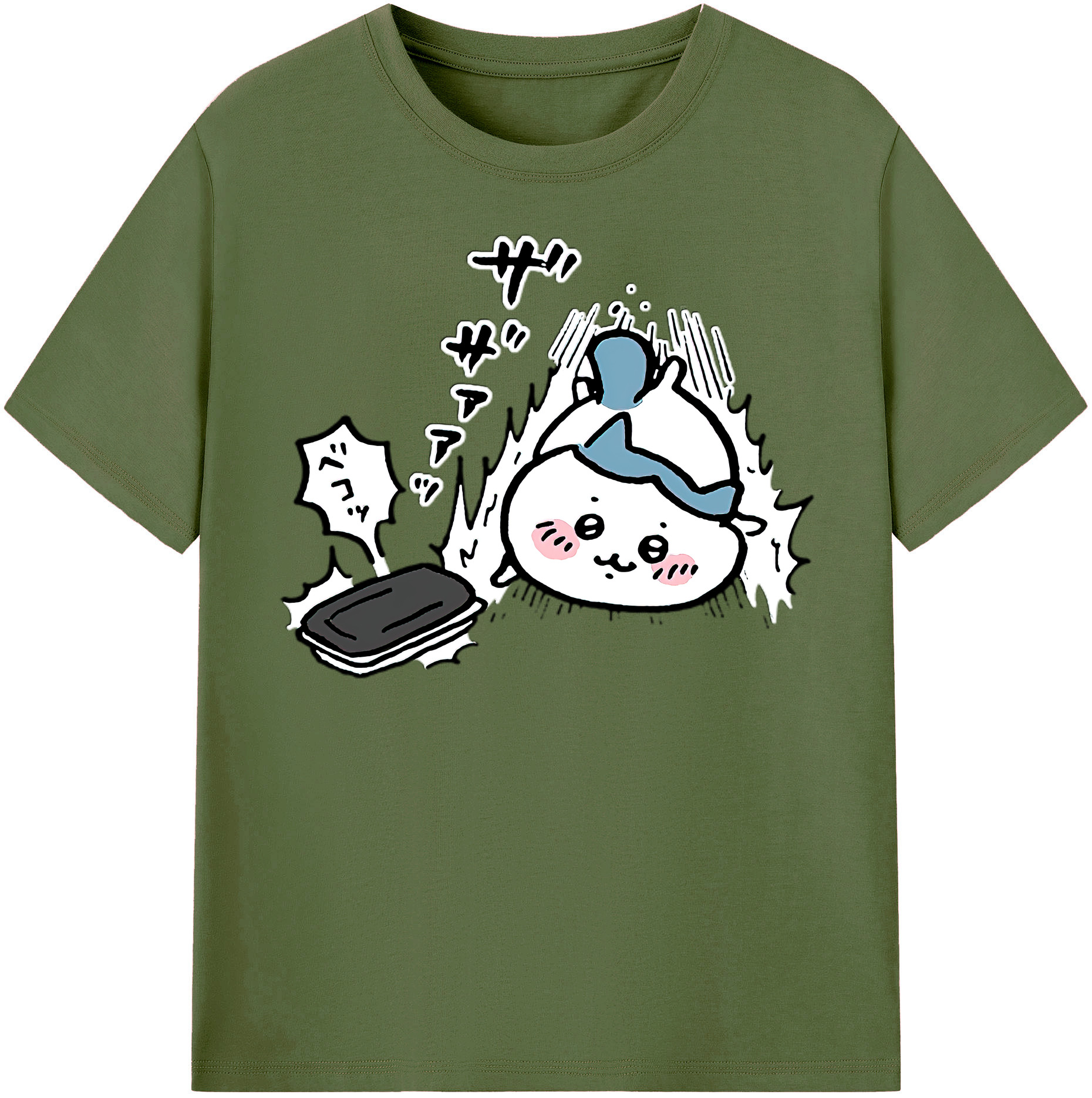 （画像用） ちいかわ ハチワレ Chii-kawa hachiware 綿100％半袖Tシャツ（フロントプリント）